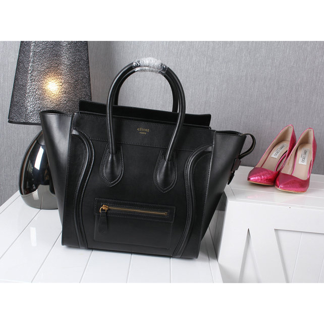 Celine Luggage Mini tote Bag Original Calfskin Leather C3308 Black