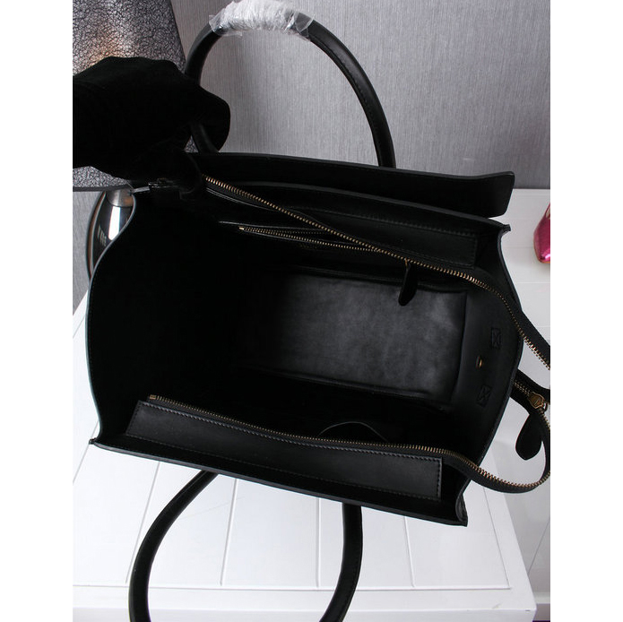 Celine Luggage Mini tote Bag Original Calfskin Leather C3308 Black