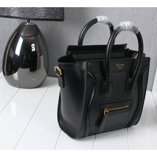 Celine Luggage Nano Bag Original Calfskin Leather C3308 Black