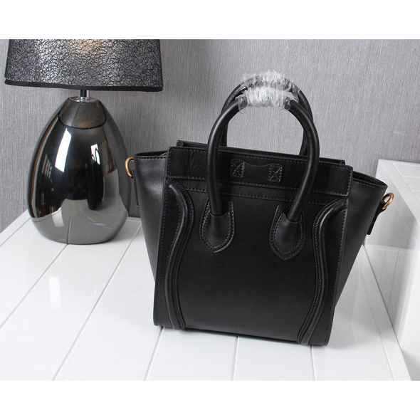 Celine Luggage Nano Bag Original Calfskin Leather C3308 Black