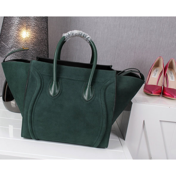 Celine Luggage Phantom Bag Original Nubuck Leather 99013 Green