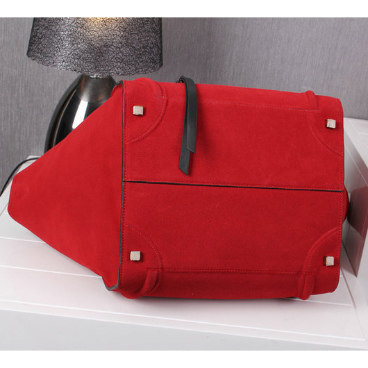 Celine Luggage Phantom Bag Original Nubuck Leather 99013 Red