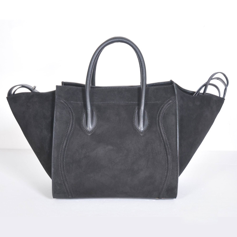 Celine Luggage Phantom Bags Suede Leather 3341 in Black