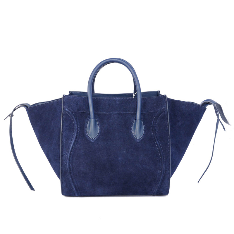 Celine Luggage Phantom Bags Suede Leather 3341 in Dark Blue