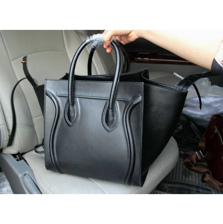 Celine Luggage Phantom Shopper Bags Calfskin Leather C103 Black