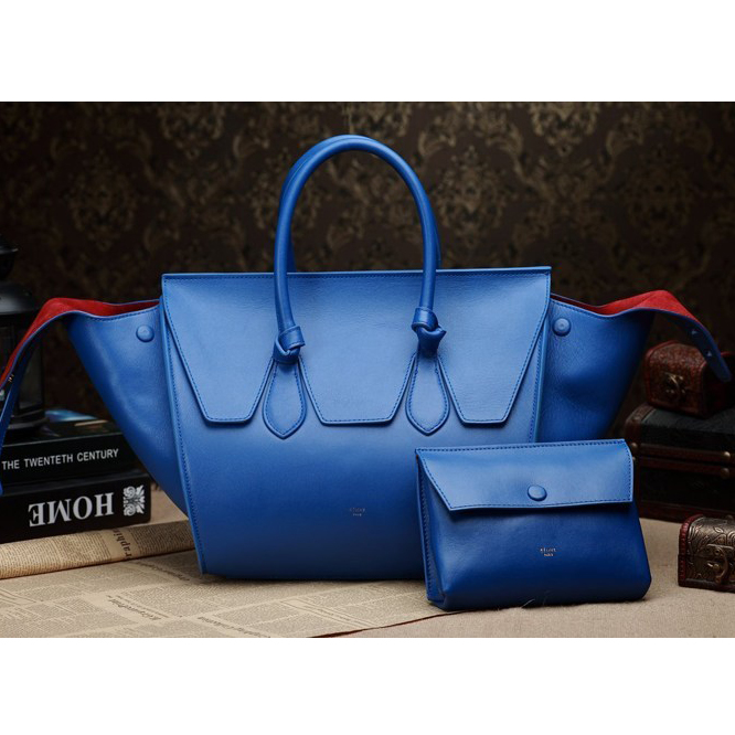 Celine Tie Nano Top Handle Bag Original Leather C3052 Blue