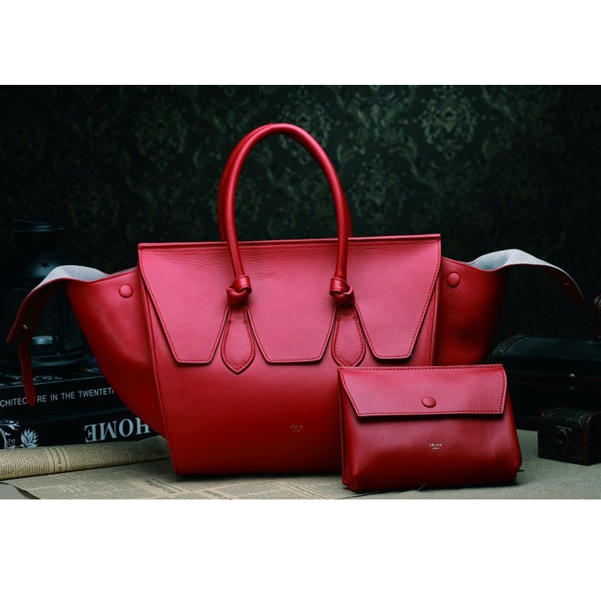 Celine Tie Nano Top Handle Bag Original Leather C3052 Red