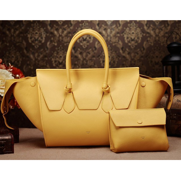 Celine Tie Nano Top Handle Bag Original Leather C3052 Yellow