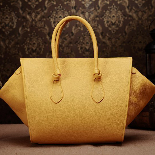 Celine Tie Nano Top Handle Bag Original Leather C3052 Yellow