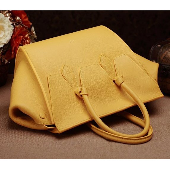 Celine Tie Nano Top Handle Bag Original Leather C3052 Yellow