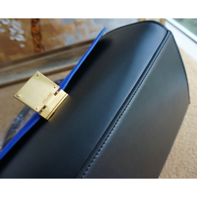 Celine Trapeze Bag Suede Leather C6608 Blue&Black&White