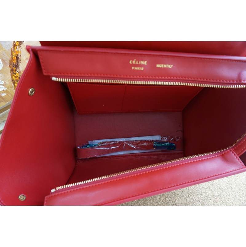 Celine Trapeze Bag Suede Leather C6608 Red