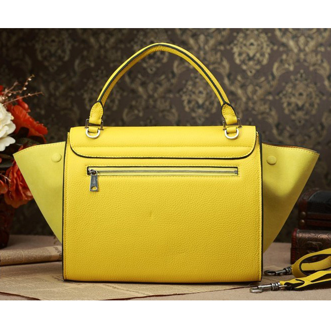 Celine Trapeze Top Handle Bag Original Grainy Leather 3342 Yellow