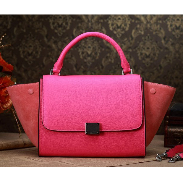 Celine mini Trapeze Top Handle Bag Original Grainy Leather 3342 Rose