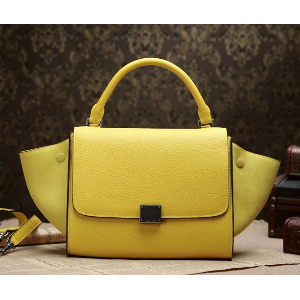 Celine mini Trapeze Top Handle Bag Original Grainy Leather 3342 Yellow