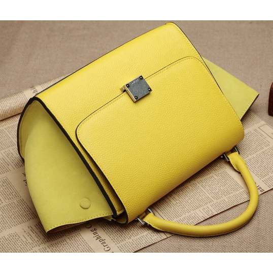 Celine mini Trapeze Top Handle Bag Original Grainy Leather 3342 Yellow