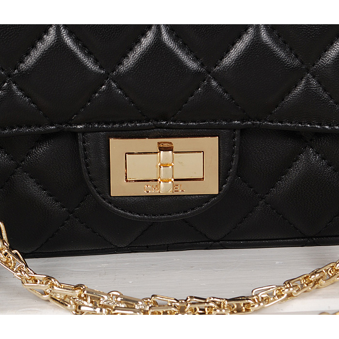 Chanel 1113 Classic Flap Bag Black Sheepskin Gold