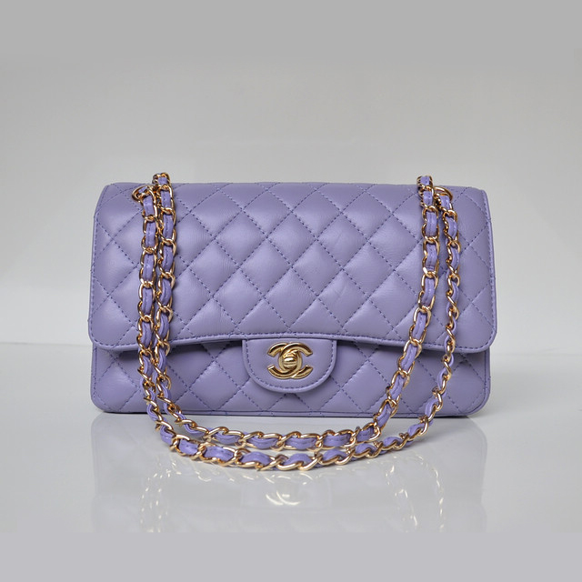 Chanel 2.55 Classic Flap Bag Sheepskin Leather in Lavender with Gold Hardware