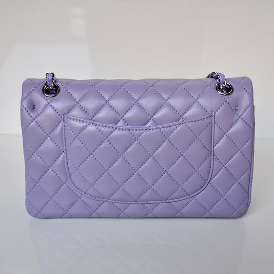 Chanel 2.55 Classic Flap Bag Sheepskin Leather in Lavender with Silver Hardware