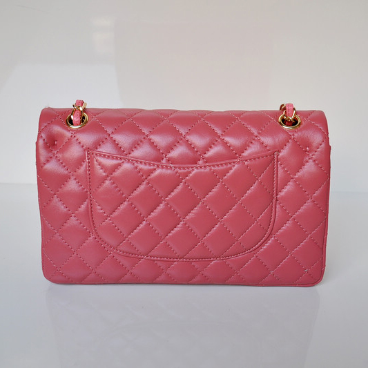 Chanel 2.55 Classic Flap Bag Sheepskin Leather in Peach with Gold Hardware