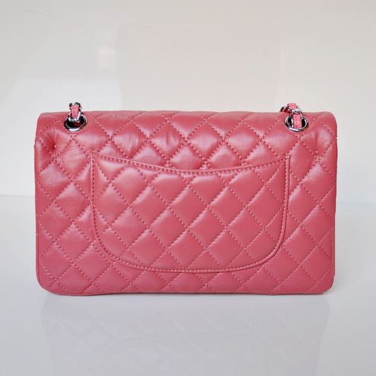 Chanel 2.55 Classic Flap Bag Sheepskin Leather in Peach with Silver Hardware