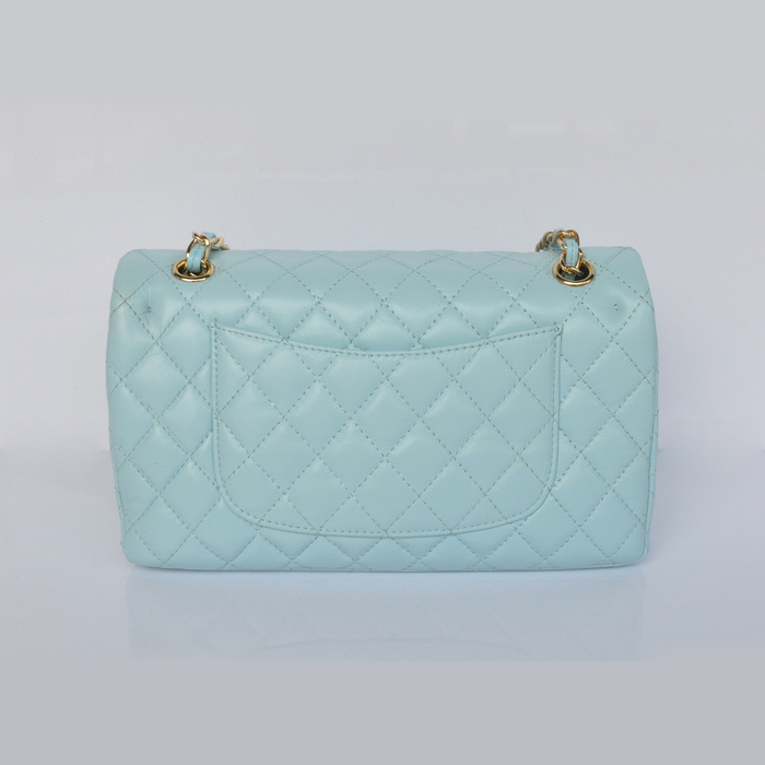 Chanel 2.55 Classic Flap Bag lake Green Sheepskin Leather Gold