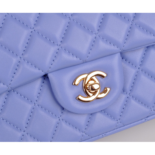 Chanel 2.55 Series Bag Original Lambskin Leather 1112 Lavender in Gold