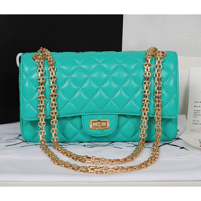 Chanel A226 Classic Flap Bag GrassGreen Sheepskin Gold