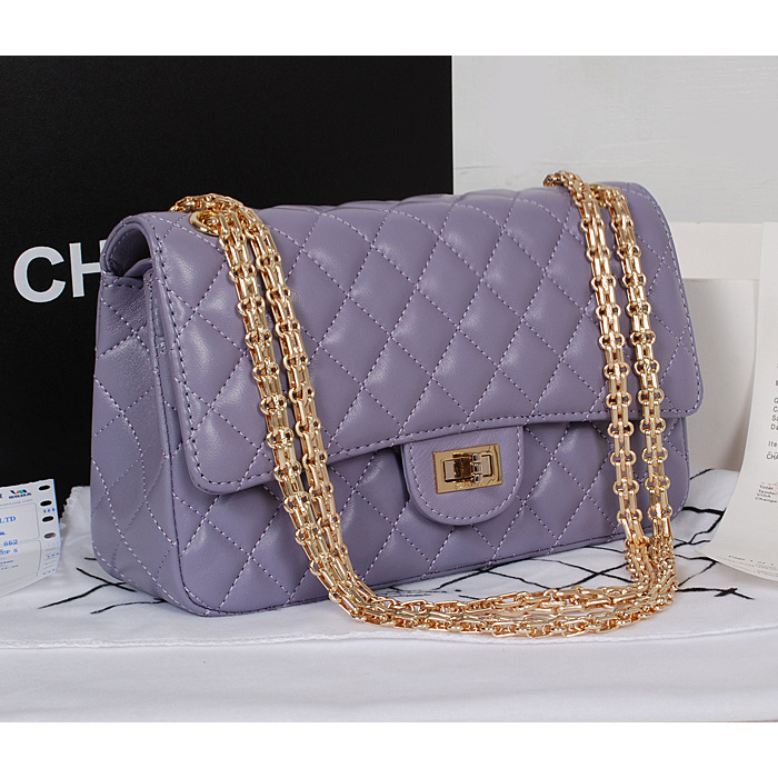 Chanel A226 Classic Flap Bag Lavender Sheepskin Gold