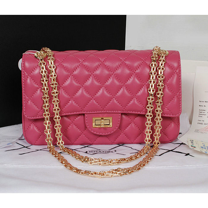 Chanel A226 Classic Flap Bag Rose Sheepskin Gold