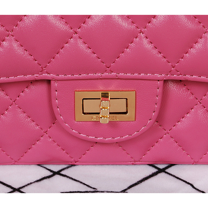 Chanel A226 Classic Flap Bag Rose Sheepskin Gold