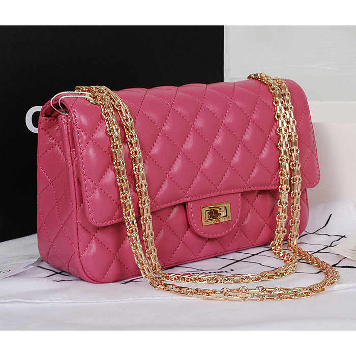 Chanel A226 Classic Flap Bag Rose Sheepskin Gold