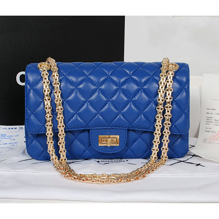 Chanel A226 Classic Flap Bag Royalblue Sheepskin Gold