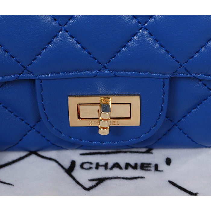 Chanel A226 Classic Flap Bag Royalblue Sheepskin Gold