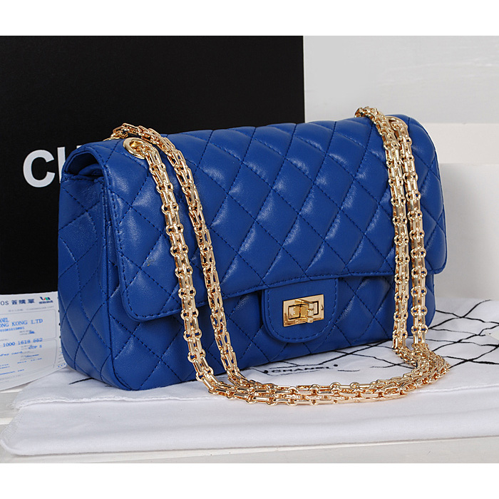 Chanel A226 Classic Flap Bag Royalblue Sheepskin Gold