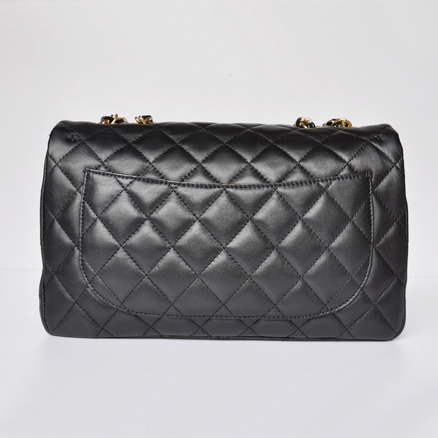 Chanel A28600 Sheepskin Leather Classic Flap Bag in Black with Gold