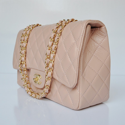 Chanel A28600 Sheepskin Leather Classic Flap Bag in Pink with Gold