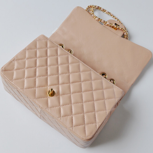 Chanel A28600 Sheepskin Leather Classic Flap Bag in Pink with Gold