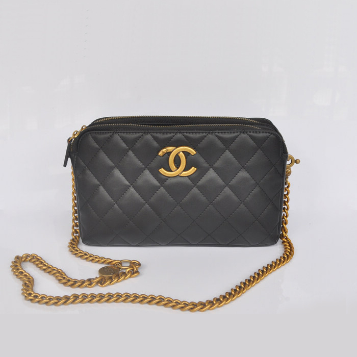 Chanel A30189 Lambskin Leather Shoulder Bag Black