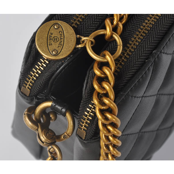 Chanel A30189 Lambskin Leather Shoulder Bag Black