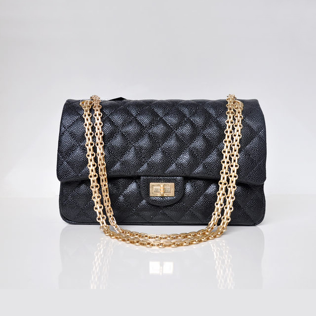 Chanel A30226 Classic Flap Bag Caviar leather in Black