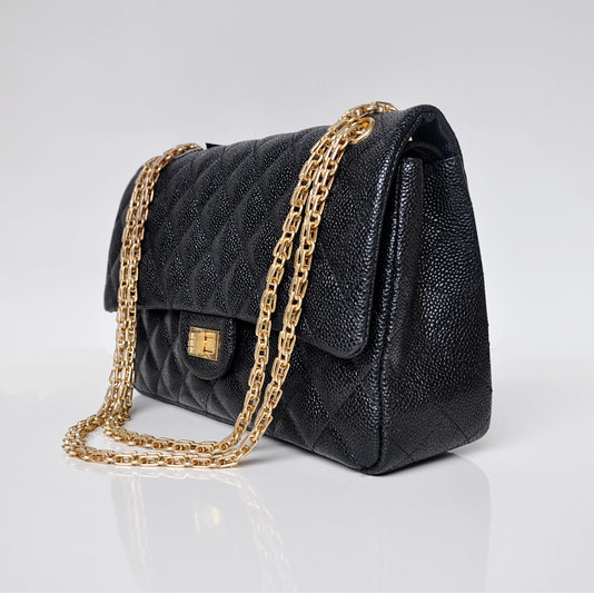 Chanel A30226 Classic Flap Bag Caviar leather in Black