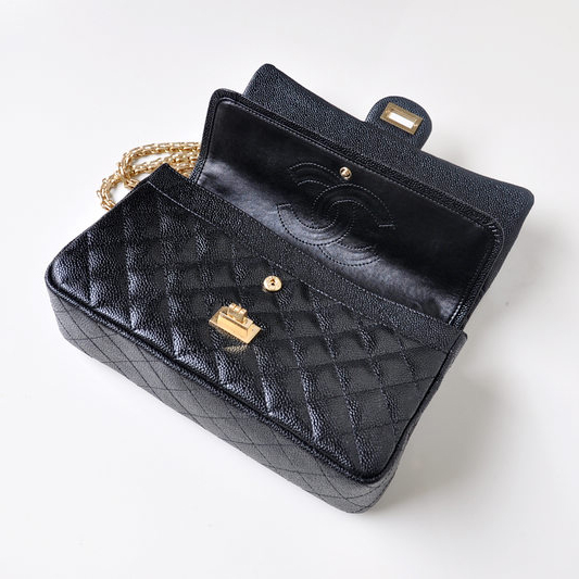 Chanel A30226 Classic Flap Bag Caviar leather in Black