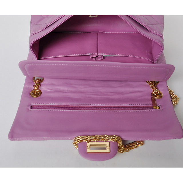 Chanel A30226 Classic Flap Bag Sheepskin Leather in Purple with Gold hardware