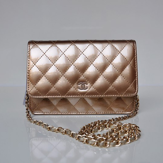 Chanel A33814 Bronze Patent Leather mini Flap Bag Gold