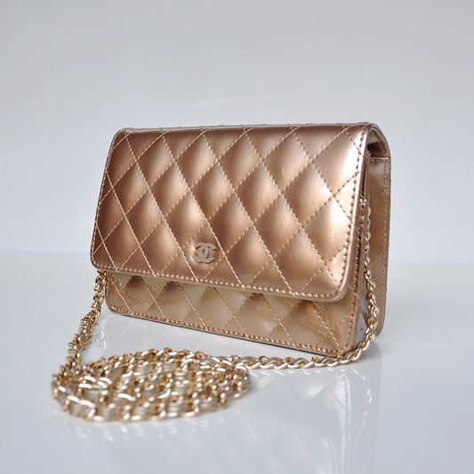 Chanel A33814 Bronze Patent Leather mini Flap Bag Gold