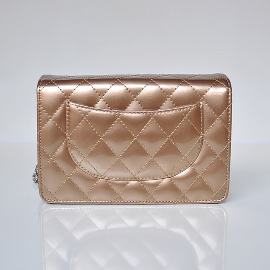 Chanel A33814 Bronze Patent Leather mini Flap Bag Silver