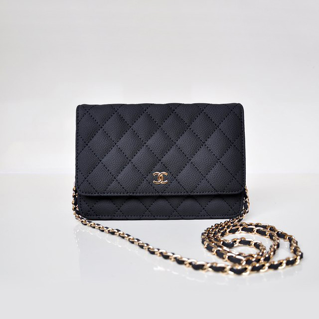 Chanel A33814 Nubuck Cannage Pattern leather mini Flap Bag with Black