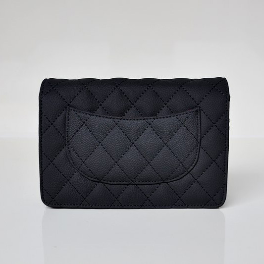 Chanel A33814 Nubuck Cannage Pattern leather mini Flap Bag with Black