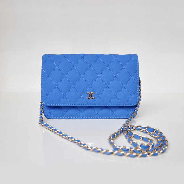 Chanel A33814 Nubuck Cannage Pattern leather mini Flap Bag with Blue